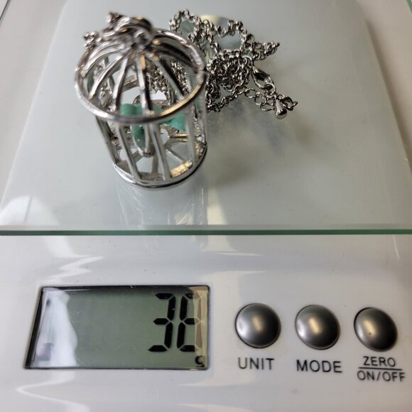 Bird In A Cage Pendant Necklace - Picture 12 of 12